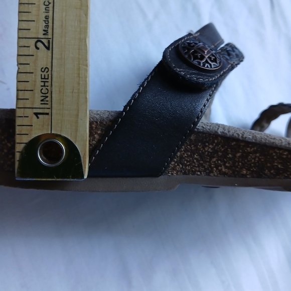 Aetrex Sandals 7 EU 37 Janey Braided Slide Cork Cushioned Comfort Casual - Picture 10 of 10